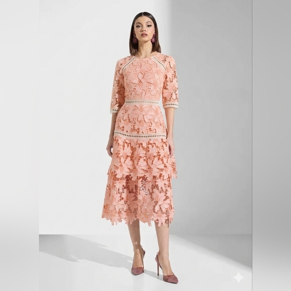 Just Me Dresses & Skirts - NWT Just Me Lace Tiered Lace Dress